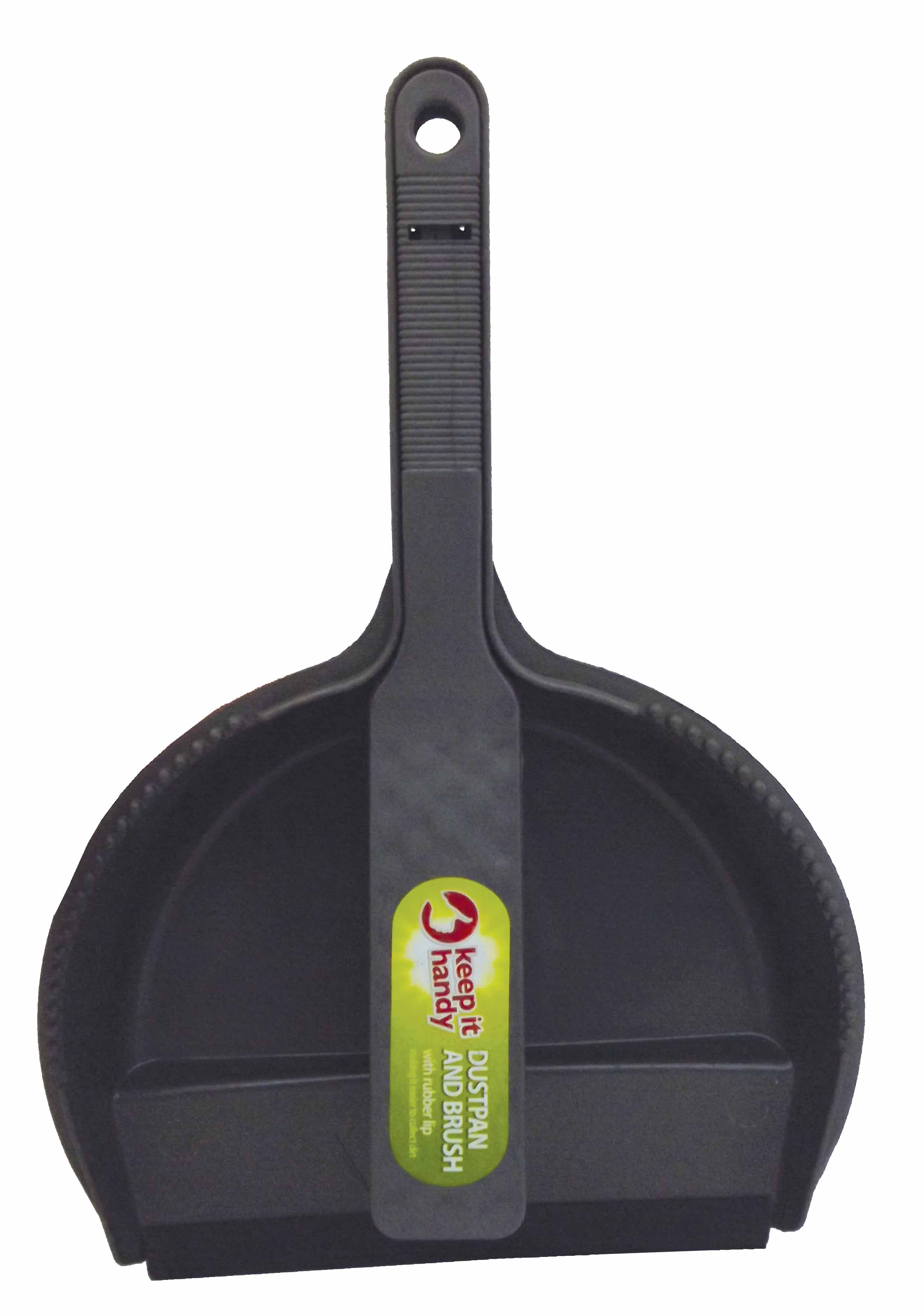 DUST PAN AND BRUSH SET IN GREY DUST SWEEPER NYLON BRISTLE KITCHEN BRUSH