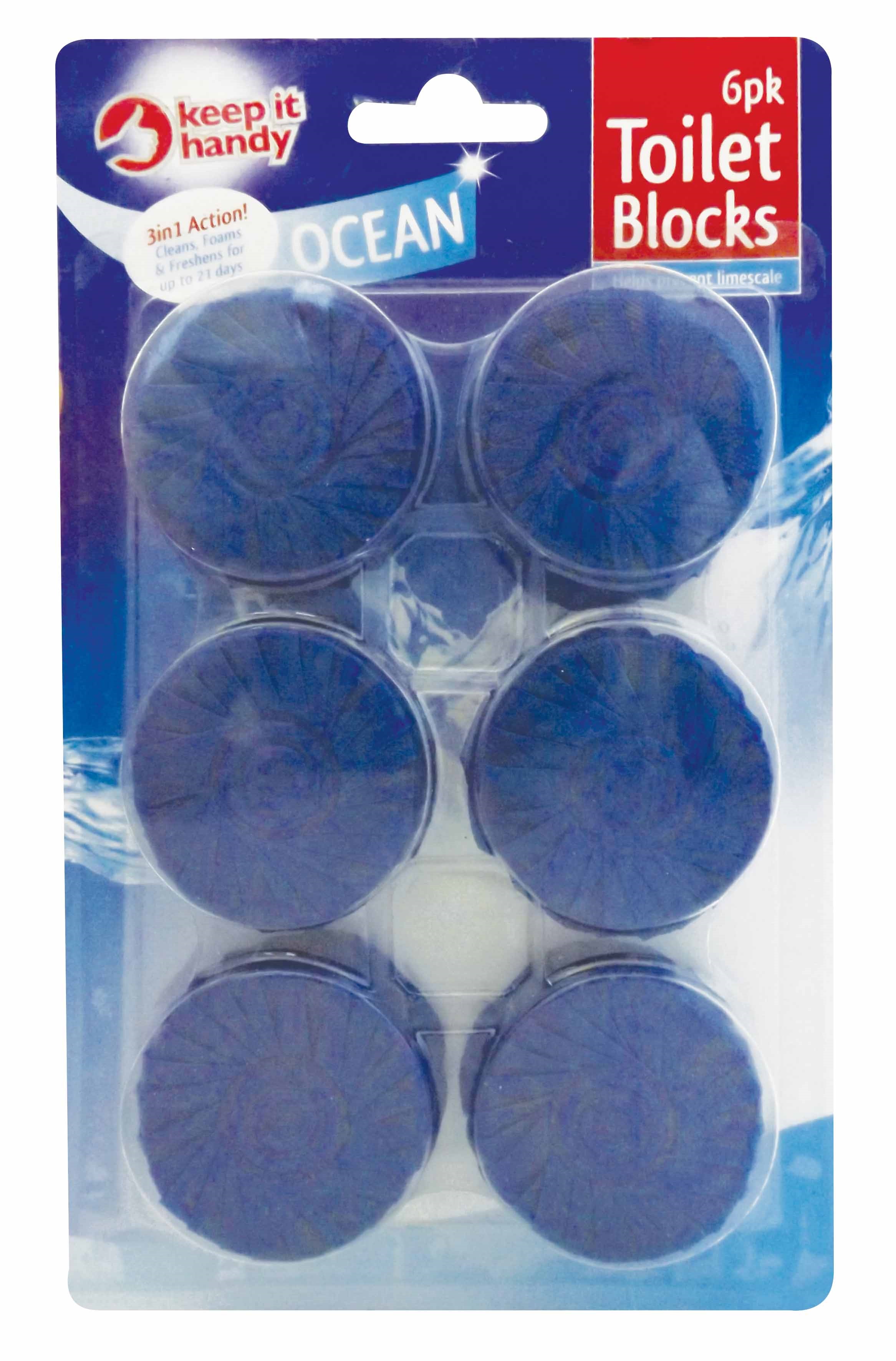 6PC PACK OF TOILET BLOCKS BLUE LOO FLUSH CISTERN HYGIENE CLEAN FRESH