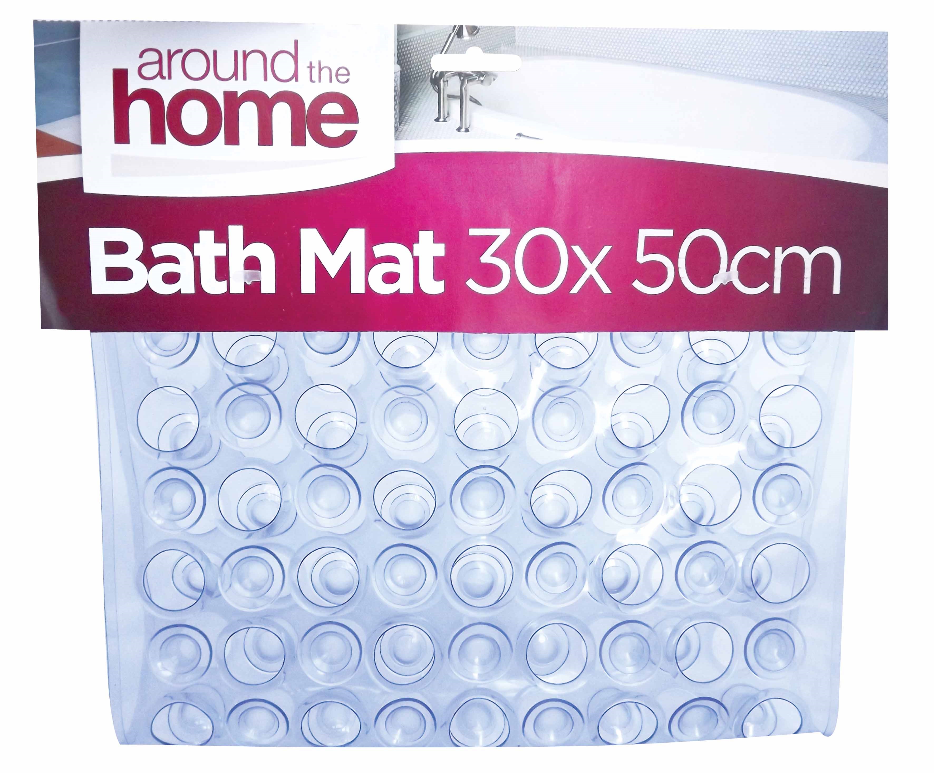 PLASTIC BATH MAT 30 X 50CM NON SLIPPERY WASHABLE BATH TUB BATHROOM