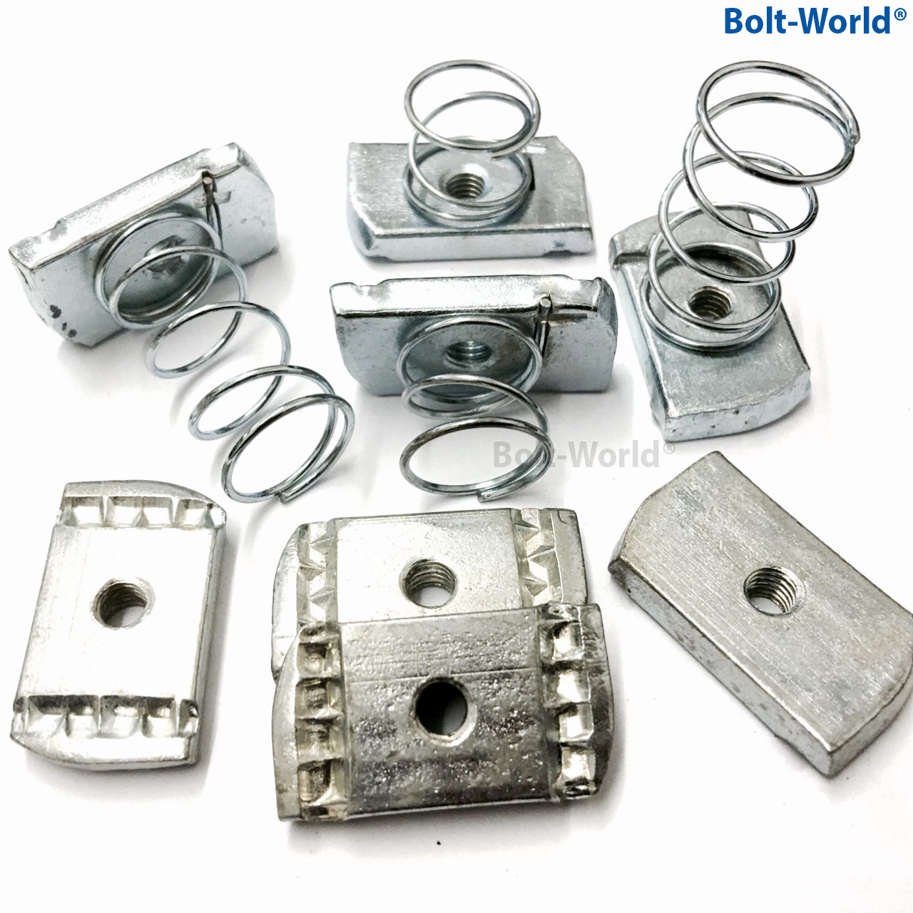 M6 M8 M10 M12 UNISTRUT TYPE CHANNEL NUTS PLAIN NO SPRING SHORT & LONG