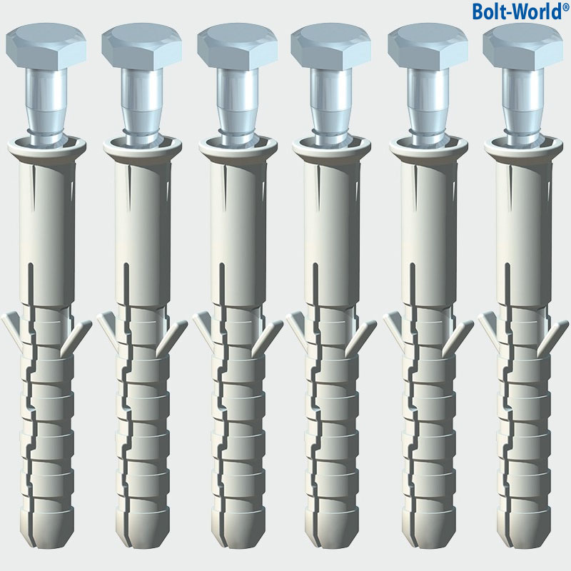 HEX HEXAGON HEAD WOOD SCREW COACH SCREWS BOLTS ZINC PLATED WITH NYLON