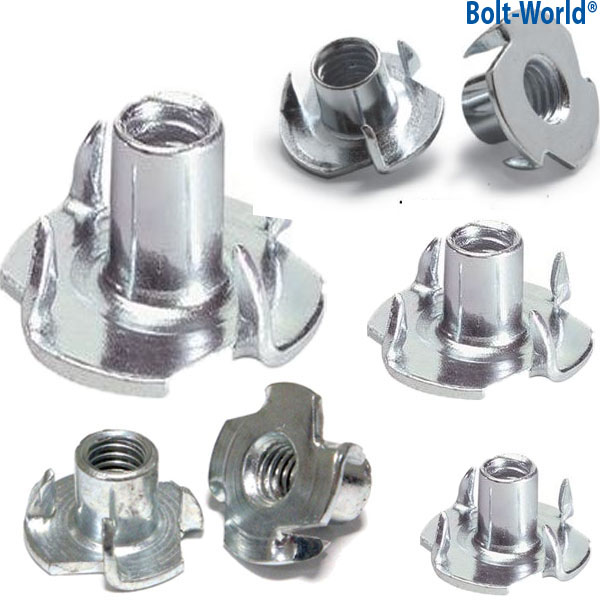 M4 M5 M6 M8 FOUR PRONGED T NUTS, CAPTIVE, BLIND INSERTS FOR WOOD, FURNITURE eBay