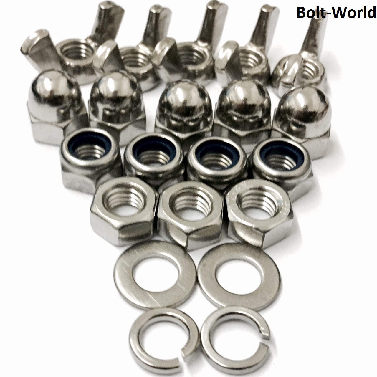 UNF A2 STAINLESS STEEL FULL HALF DOME WING NYLOC NUTS SPRING IMPERIAL