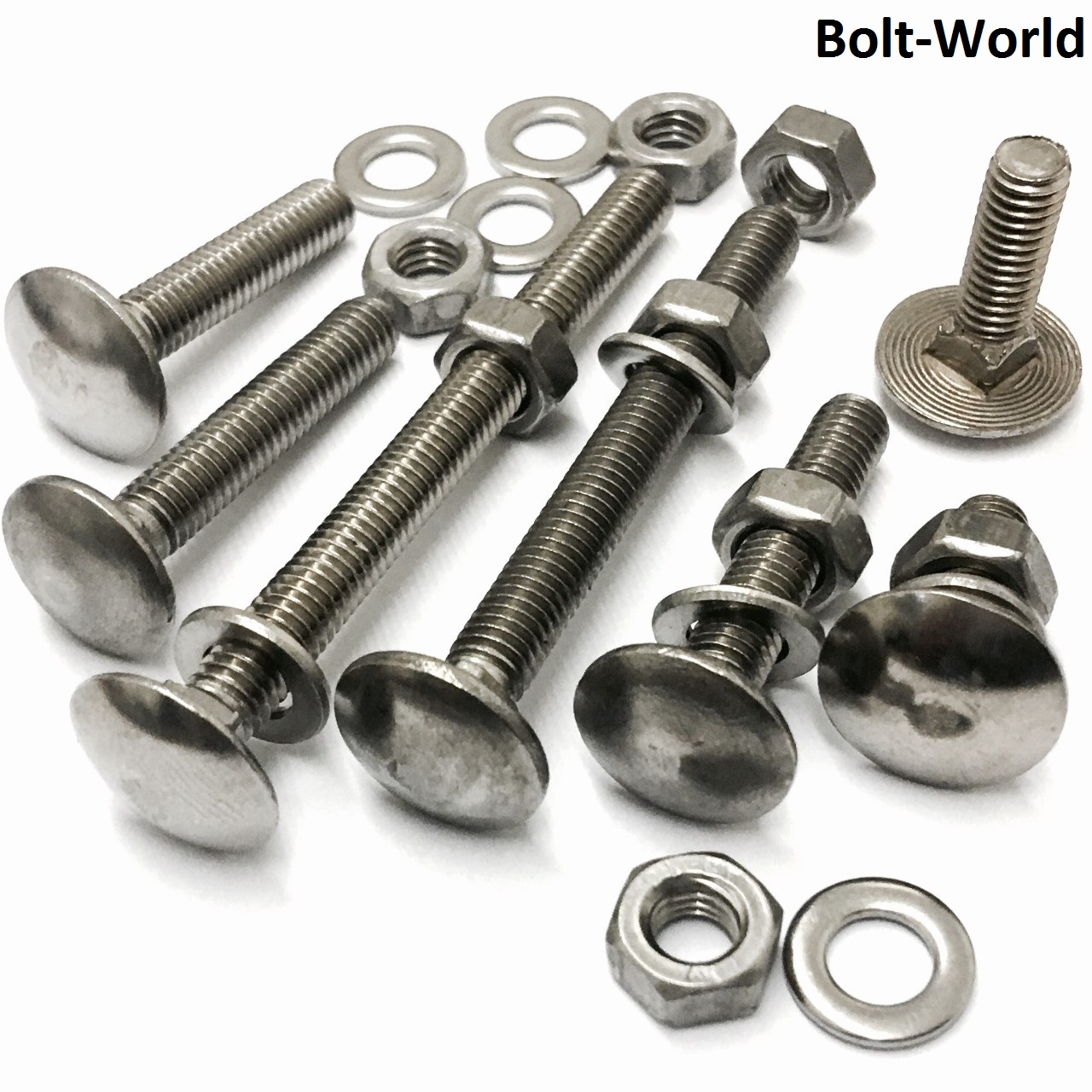 M5 A2 STAINLESS STEEL CUP SQUARE CARRIAGE BOLTS COACH SCREWS WASHERS