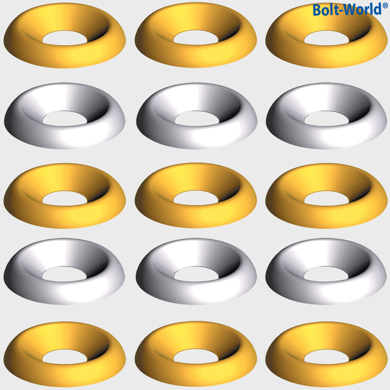 SOLID BRASS NICKEL PLATED SURFACE STEEL CUP WASHERS FOR COUNTERSUNK