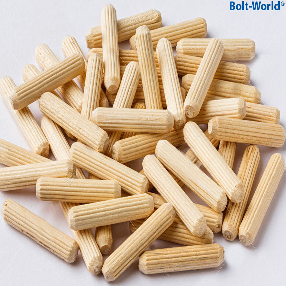 5mm 6mm 8mm 10mm 12mm HARDWOOD DOWELS WOODEN CHAMFERED FLUTED PIN WOOD