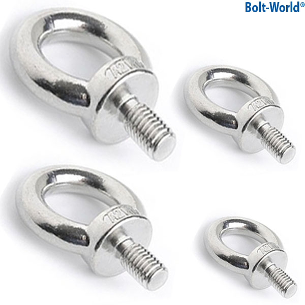 M6 / 6mm A2 STAINLESS STEEL LIFTING EYE BOLTS MALE METRIC THREAD