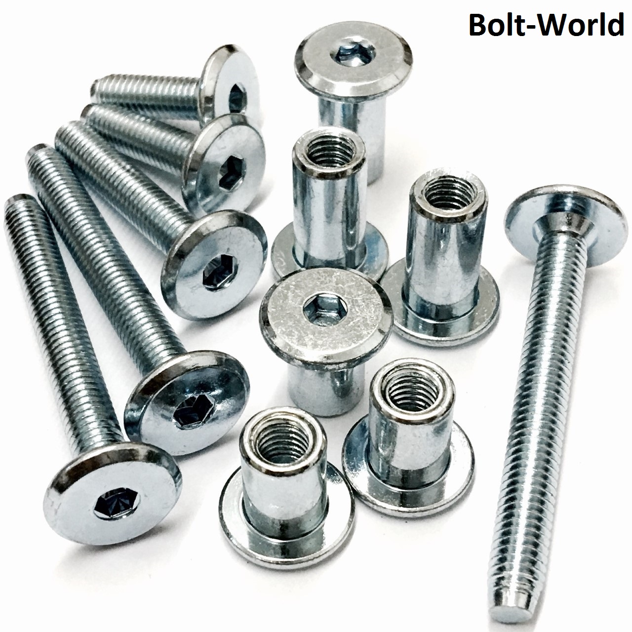 M6 FURNITURE JOINT CONNECTOR BOLT & CAP NUT M4 ALLEN KEY HEAD SHOP