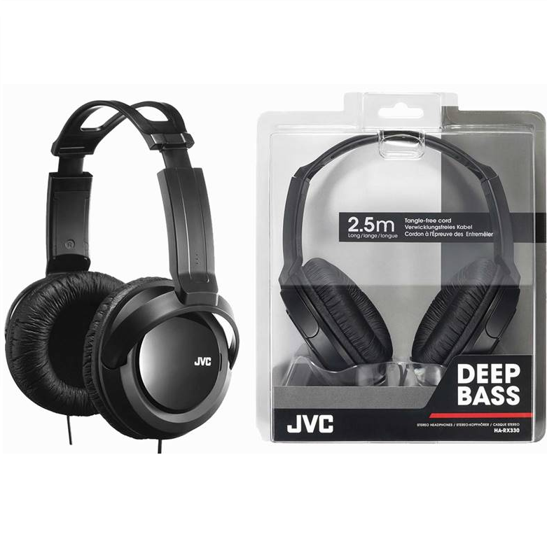 JVC DEEP BASS RX330 OVER EAR STUDIO STEREO HEADPHONES BLACK 3.5mm jack
