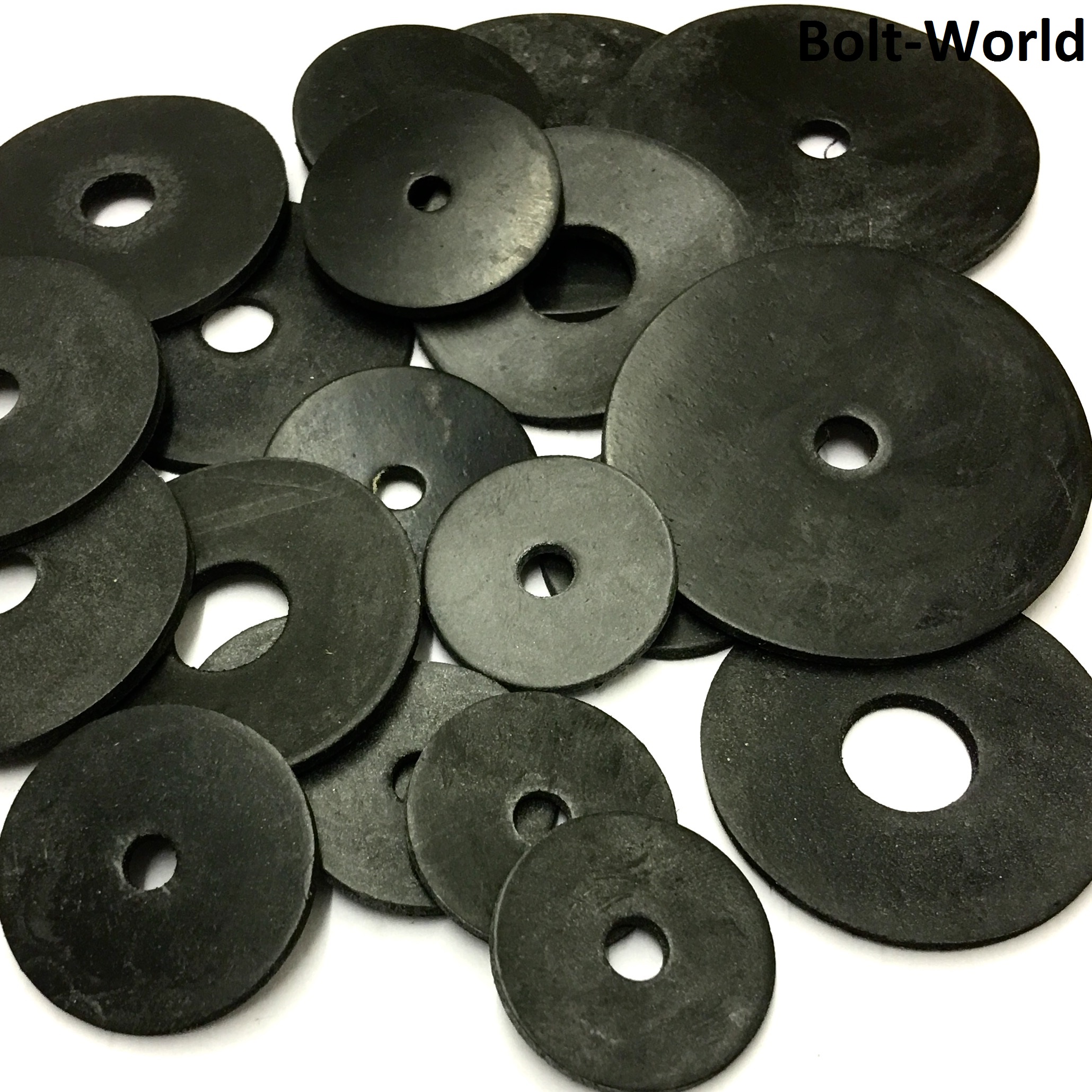 BLACK NEOPRENE RUBBER PENNY WASHERS M5 M6 M8 M10 M12, 20mm 25mm 30mm