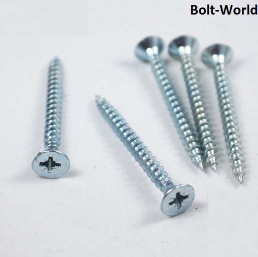 TWIN THREAD WOOD SCREWS POZI COUNTERSUNK ZINC PLATED WOODSCREWS 4g 8g