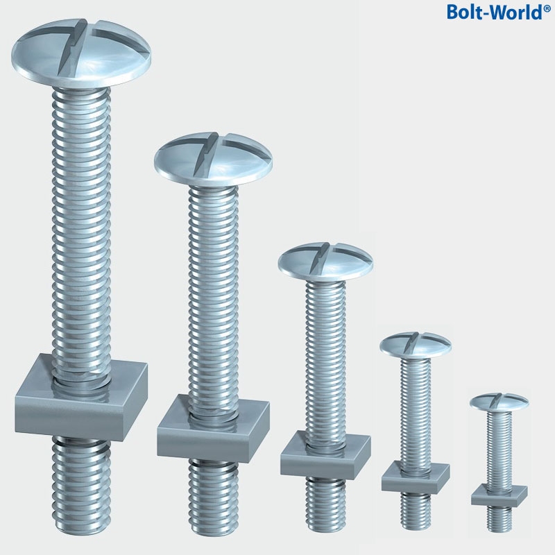 M6 / 6mm ROOFING BOLTS + SQUARE NUTS CROSS SLOTTED MUSHROOM HEAD ROOF BOLT ZINC eBay