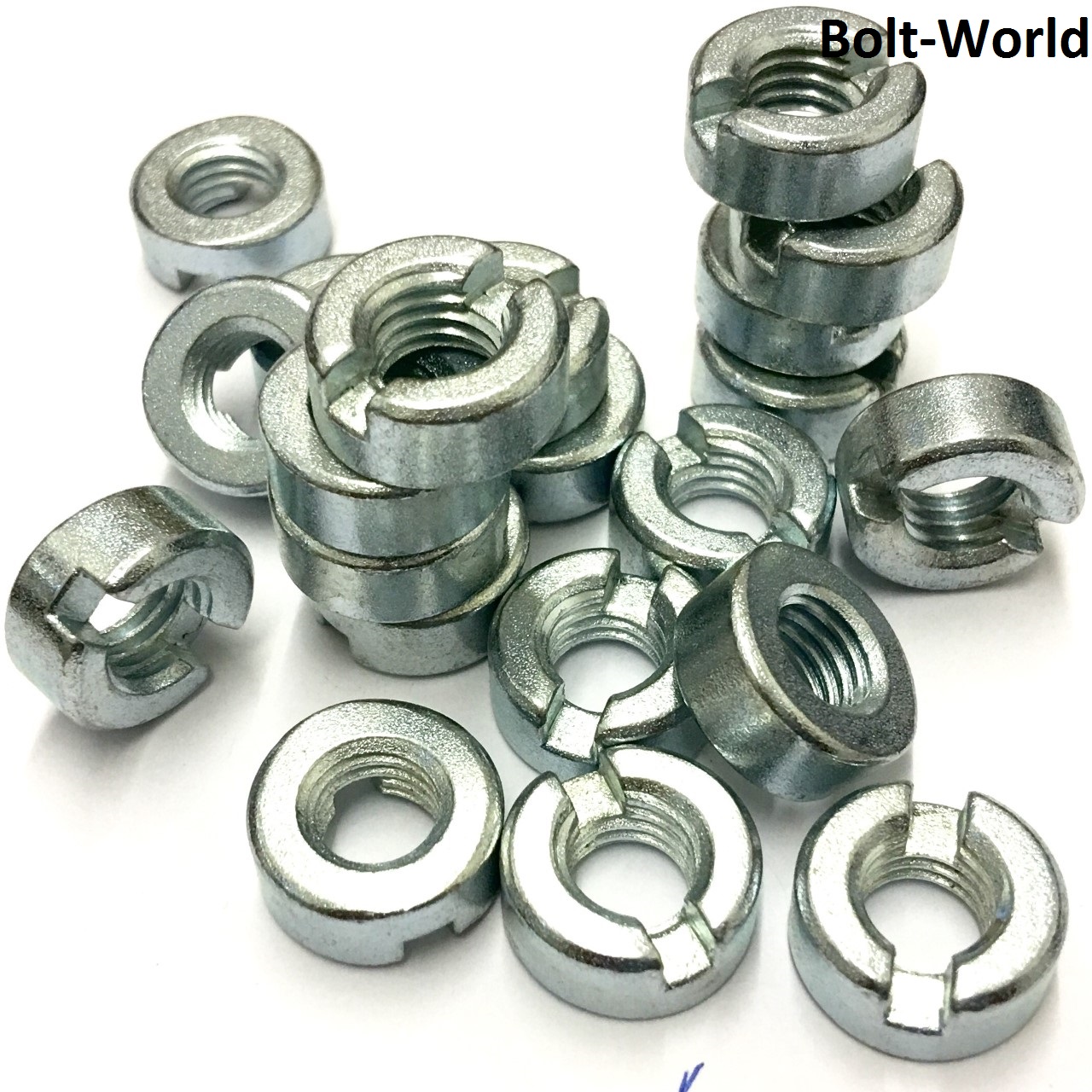 SLOTTED ROUND NUTS FREE CUTTING STEEL BRIGHT ZINC PLATED METRIC THREAD