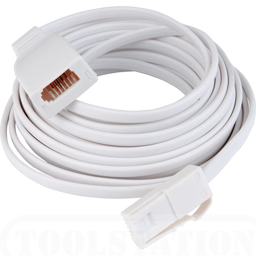 20 METER TELEPHONE FAX EXTENSION CABLE LEAD CORD PHONE MODEM WHITE BT