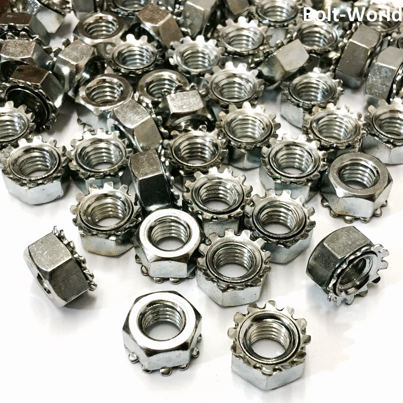COMBY TORQUE TYPE HEXAGON HEX NUTS WITH CAPTIVE TOOTHED LOCK WASHERS